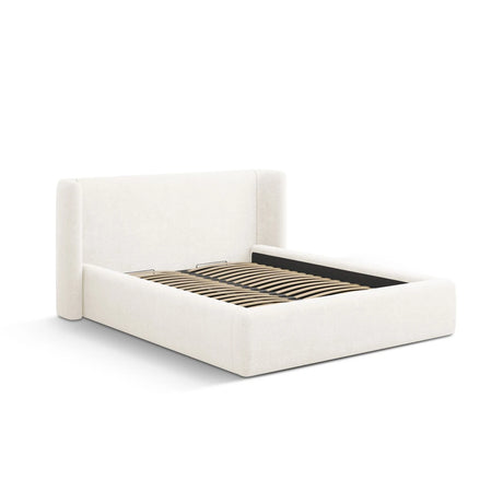 Jolene Bett mit Kopfteil und Stauraum, aus Samt oder Strukturstoff, 160x200 cm – Bild 5