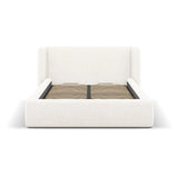 Jolene Bett mit Kopfteil und Stauraum, aus Samt oder Strukturstoff, 180x200 cm – Bild 4