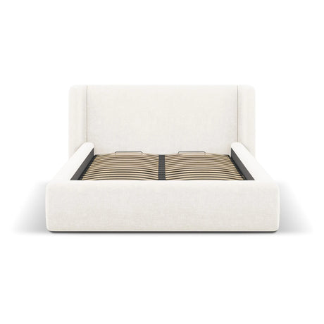 Jolene Bett mit Kopfteil und Stauraum, aus Samt oder Strukturstoff, 180x200 cm – Bild 4