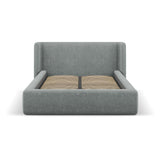 Jolene Bett mit Kopfteil und Stauraum, aus Strukturierter Stoff (Wind 89) in Dunkelgrau, 140x200 cm – Bild 4