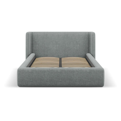 Jolene Bett mit Kopfteil und Stauraum, aus Strukturierter Stoff (Wind 89) in Dunkelgrau, 140x200 cm – Bild 4