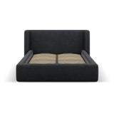 Jolene Bett mit Kopfteil und Stauraum, aus Strukturierter Stoff (Wind 99) in Schwarz, 140x200 cm – Bild 4