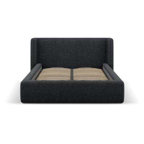 Jolene Bett mit Kopfteil und Stauraum, aus Strukturierter Stoff (Wind 99) in Schwarz, 160x200 cm – Bild 4