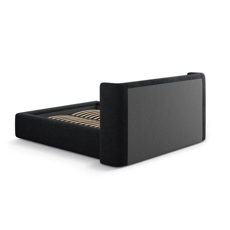 Jolene Bett mit Kopfteil und Stauraum, aus Strukturierter Stoff (Wind 99) in Schwarz, 160x200 cm – Bild 7