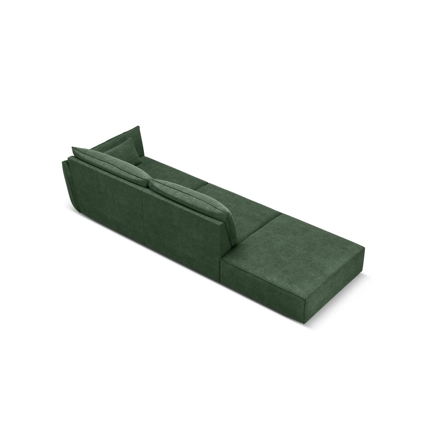 Kaelle 3-Sitzer Sofa Links offen, mit Bezug aus Chenille (OTH 39) in Flaschengrün, 264x110 cm – Bild 4