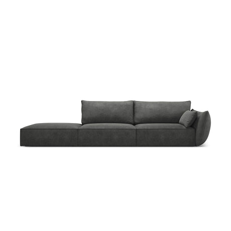 Kaelle 3-Sitzer Sofa Links offen, mit Bezug aus Chenille (OTH 97) in Dunkelgrau, 264x110 cm – Bild 1