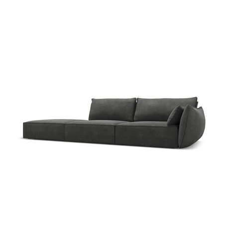 Kaelle 3-Sitzer Sofa Links offen, mit Bezug aus Chenille (OTH 97) in Dunkelgrau, 264x110 cm – Bild 3