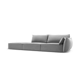 Kaelle 3-Sitzer Sofa Links offen, mit Bezug aus Samt (Blu10) in Grau, 264x110 cm – Bild 3