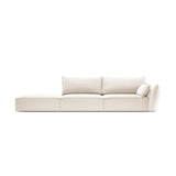 Kaelle 3-Sitzer Sofa Links offen, mit Bezug aus Samt (Blu22) in Leichtes Beige, 264x110 cm – Bild 1
