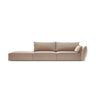 Kaelle 3-Sitzer Sofa Links offen, mit Bezug aus Samt (Blu28) in Beige, 264x110 cm – Bild 1