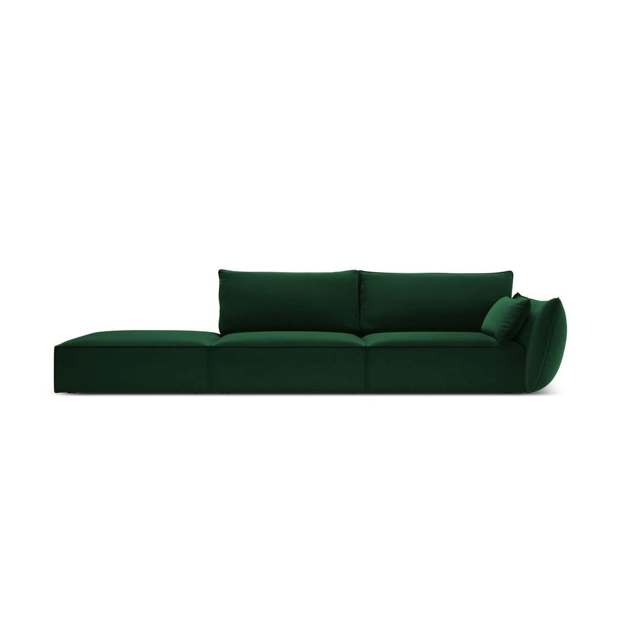 Kaelle 3-Sitzer Sofa Links offen, mit Bezug aus Samt (Blu78) in Flaschengrün, 264x110 cm – Bild 1