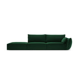 Kaelle 3-Sitzer Sofa Links offen, mit Bezug aus Samt (Blu78) in Flaschengrün, 264x110 cm – Bild 1