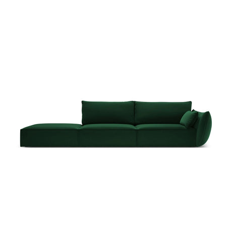 Kaelle 3-Sitzer Sofa Links offen, mit Bezug aus Samt (Blu78) in Flaschengrün, 264x110 cm – Bild 1