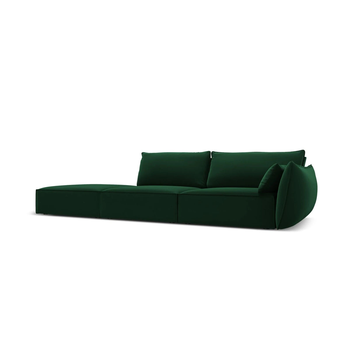 Kaelle 3-Sitzer Sofa Links offen, mit Bezug aus Samt (Blu78) in Flaschengrün, 264x110 cm – Bild 3