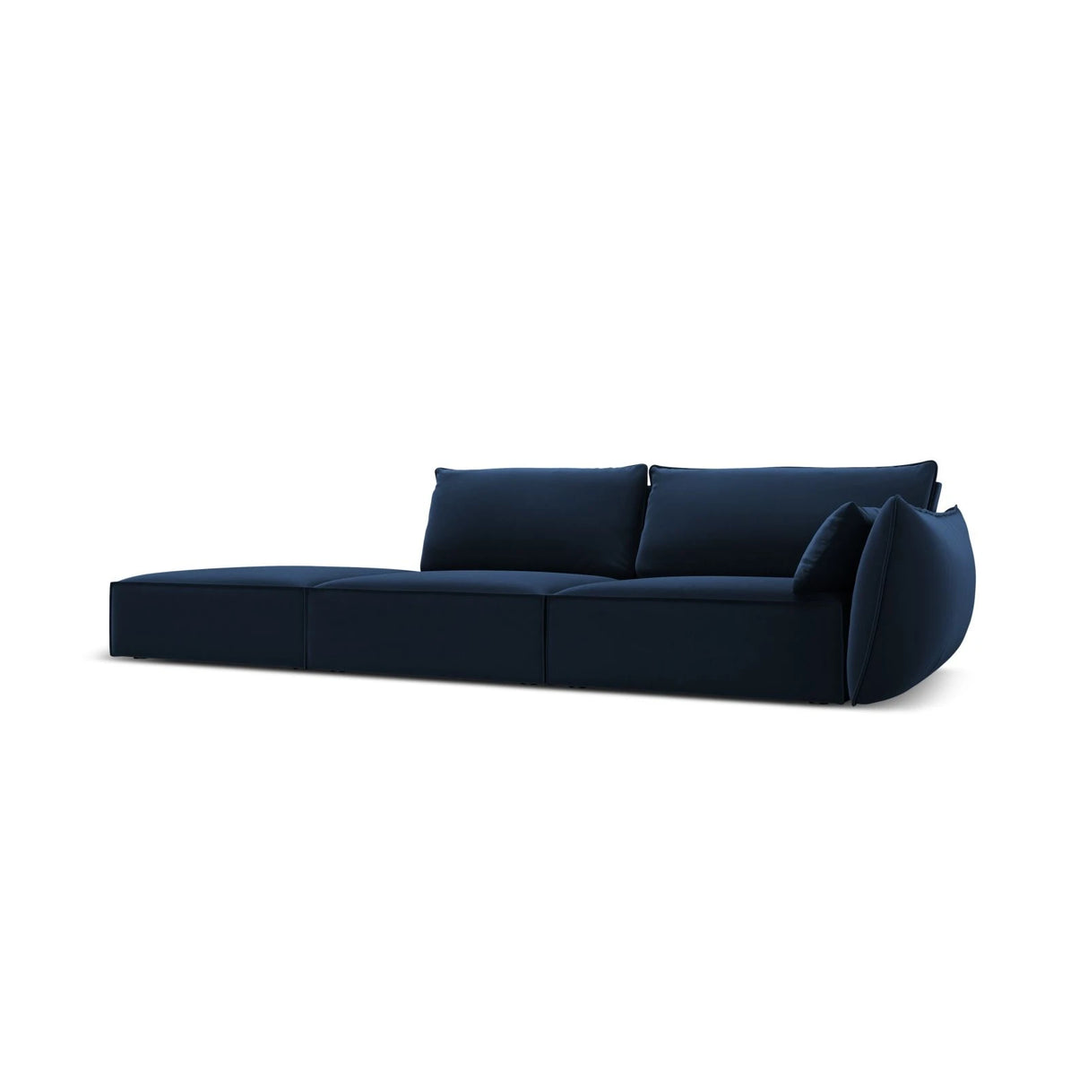 Kaelle 3-Sitzer Sofa Links offen, mit Bezug aus Samt (Blu86) in Königsblau, 264x110 cm – Bild 3