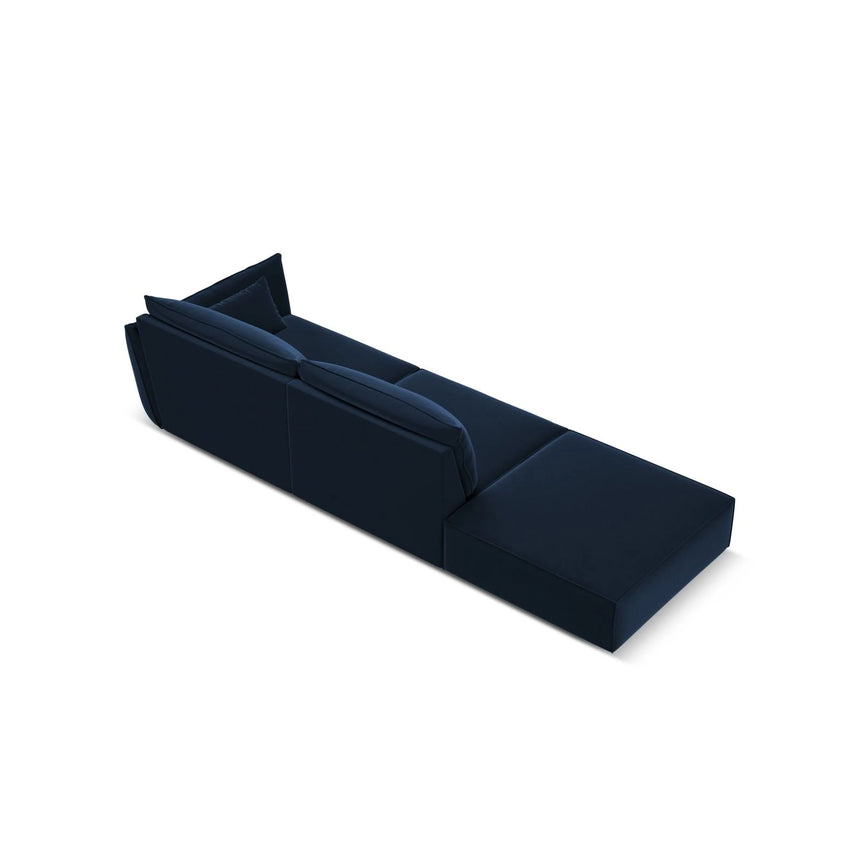 Kaelle 3-Sitzer Sofa Links offen, mit Bezug aus Samt (Blu86) in Königsblau, 264x110 cm – Bild 4