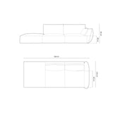 Kaelle 3-Sitzer Sofa Links offen, mit Bezug aus Samt oder Chenille, 264x110 cm – Bild 2