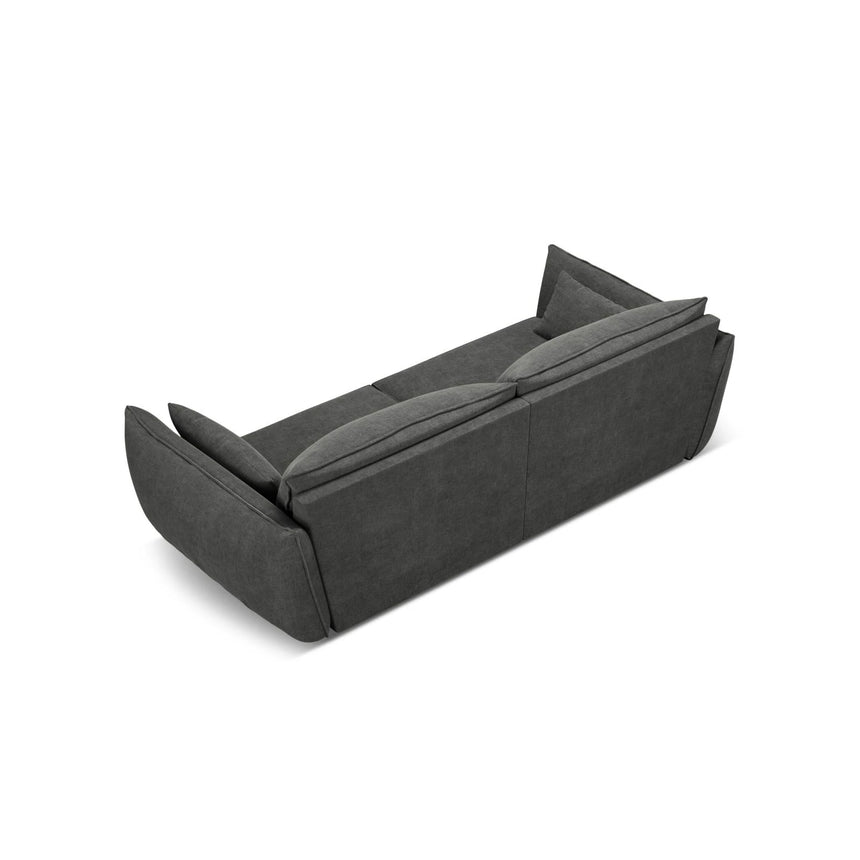 Kaelle 3-Sitzer Sofa mit Bezug aus Chenille (OTH 97) in Dunkelgrau, 208x110 cm – Bild 4