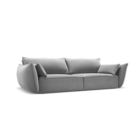 Kaelle 3-Sitzer Sofa mit Bezug aus Samt (Blu10) in Grau, 208x110 cm – Bild 3