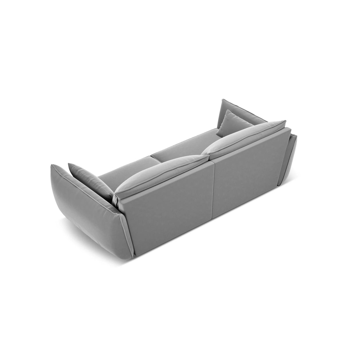 Kaelle 3-Sitzer Sofa mit Bezug aus Samt (Blu10) in Grau, 208x110 cm – Bild 4