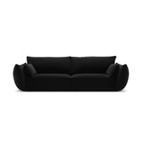 Kaelle 3-Sitzer Sofa mit Bezug aus Samt (Blu19) in Schwarz, 208x110 cm – Bild 1