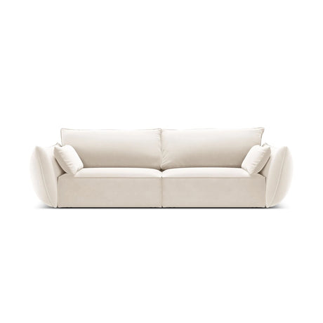 Kaelle 3-Sitzer Sofa mit Bezug aus Samt (Blu22) in Leichtes Beige, 208x110 cm – Bild 1