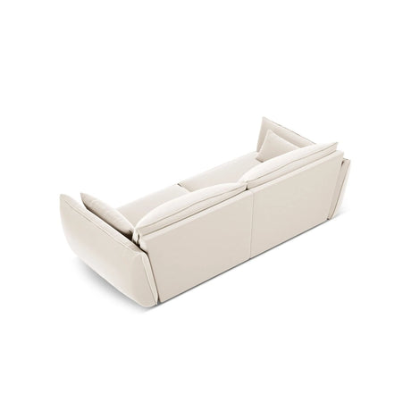 Kaelle 3-Sitzer Sofa mit Bezug aus Samt (Blu22) in Leichtes Beige, 208x110 cm – Bild 4