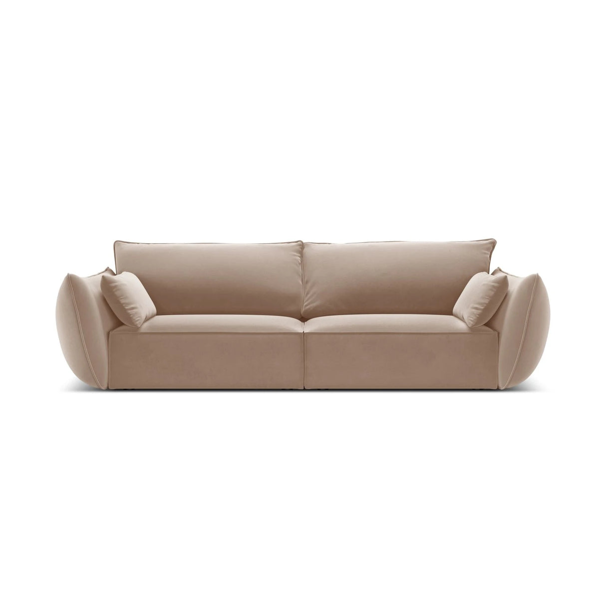 Kaelle 3-Sitzer Sofa mit Bezug aus Samt (Blu28) in Beige, 208x110 cm – Bild 1