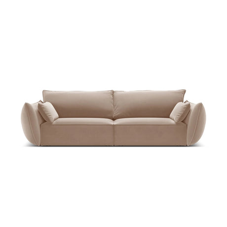 Kaelle 3-Sitzer Sofa mit Bezug aus Samt (Blu28) in Beige, 208x110 cm – Bild 1