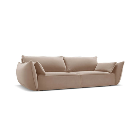 Kaelle 3-Sitzer Sofa mit Bezug aus Samt (Blu28) in Beige, 208x110 cm – Bild 3