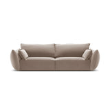 Kaelle 3-Sitzer Sofa mit Bezug aus Samt (Blu40) in Cappuccino, 208x110 cm – Bild 1