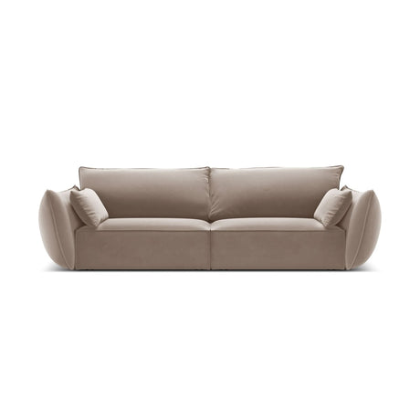 Kaelle 3-Sitzer Sofa mit Bezug aus Samt (Blu40) in Cappuccino, 208x110 cm – Bild 1