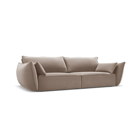 Kaelle 3-Sitzer Sofa mit Bezug aus Samt (Blu40) in Cappuccino, 208x110 cm – Bild 3