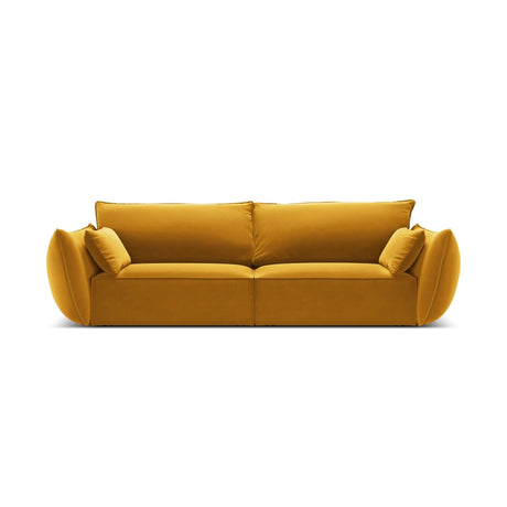 Kaelle 3-Sitzer Sofa mit Bezug aus Samt (Blu68) in Gelb, 208x110 cm – Bild 1