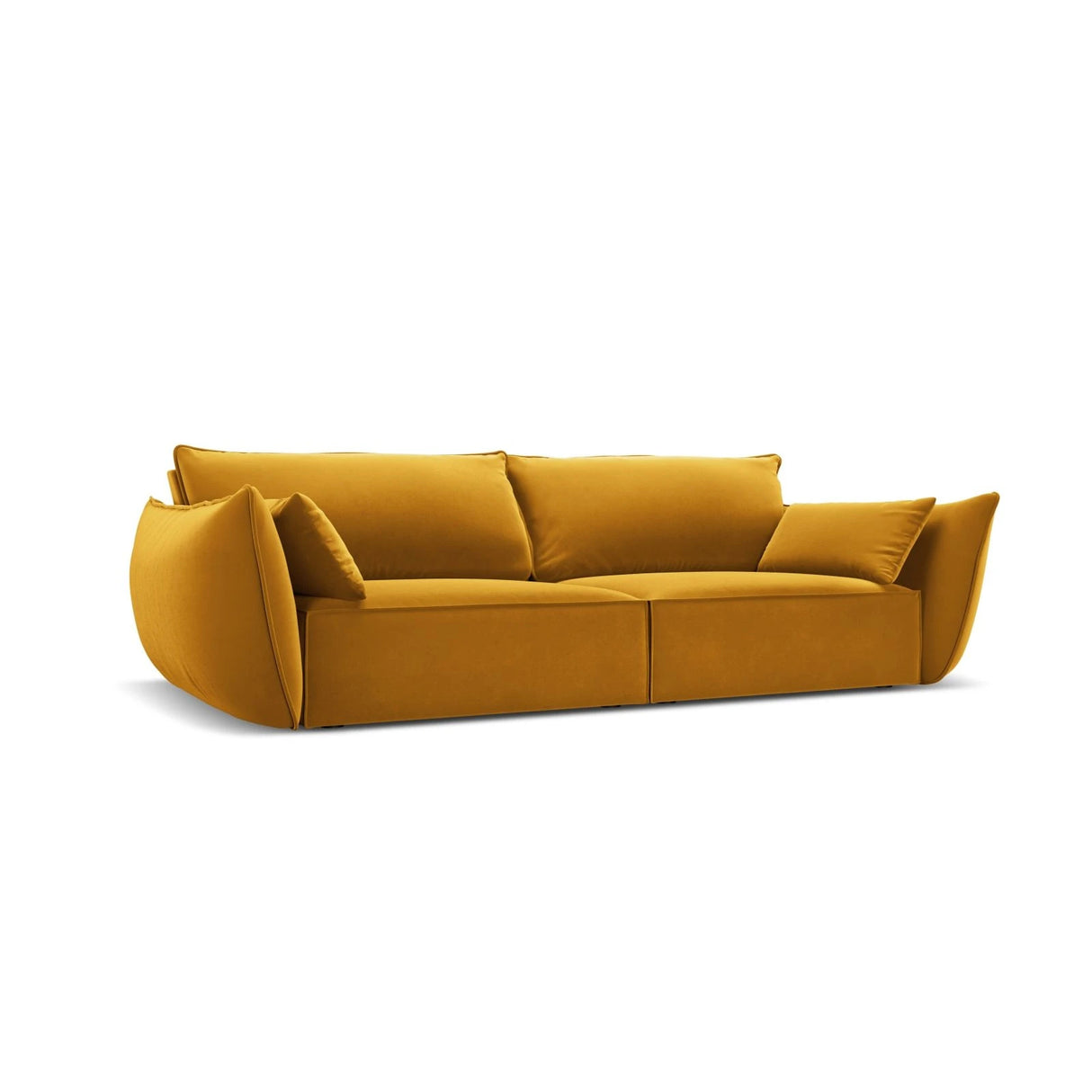 Kaelle 3-Sitzer Sofa mit Bezug aus Samt (Blu68) in Gelb, 208x110 cm – Bild 3