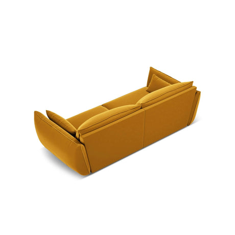 Kaelle 3-Sitzer Sofa mit Bezug aus Samt (Blu68) in Gelb, 208x110 cm – Bild 4