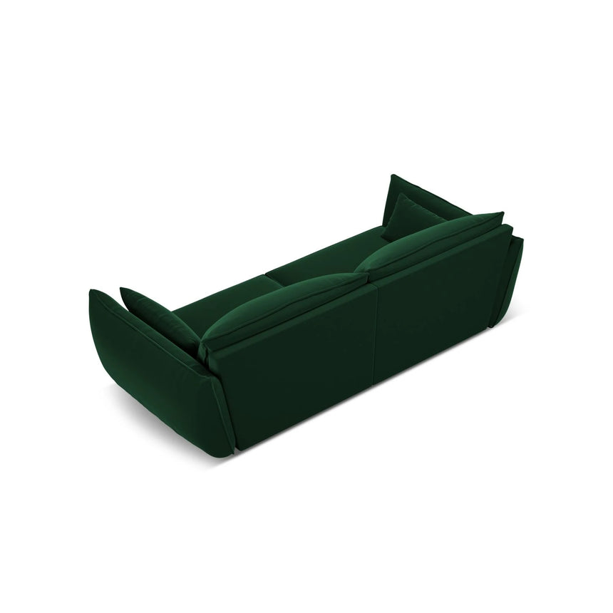 Kaelle 3-Sitzer Sofa mit Bezug aus Samt (Blu78) in Flaschengrün, 208x110 cm – Bild 4