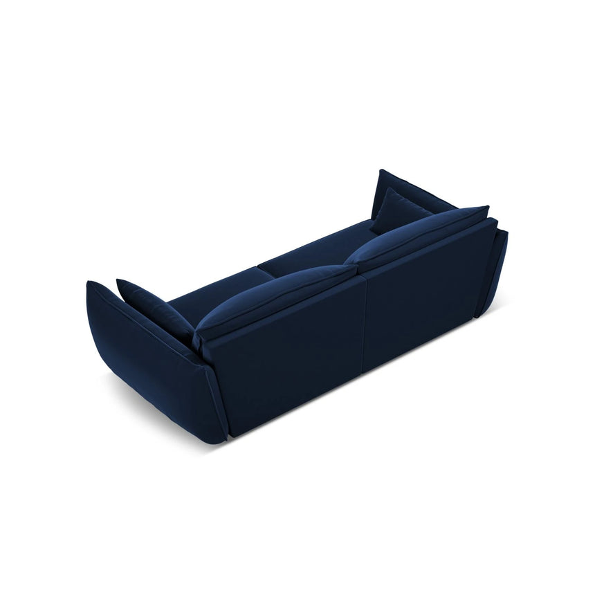 Kaelle 3-Sitzer Sofa mit Bezug aus Samt (Blu86) in Königsblau, 208x110 cm – Bild 4