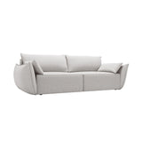 Kaelle 3-Sitzer Sofa mit Schlaffunktion, mit Bezug aus Chenille (Haga06) in Hellgrau, 244x97 cm – Bild 3