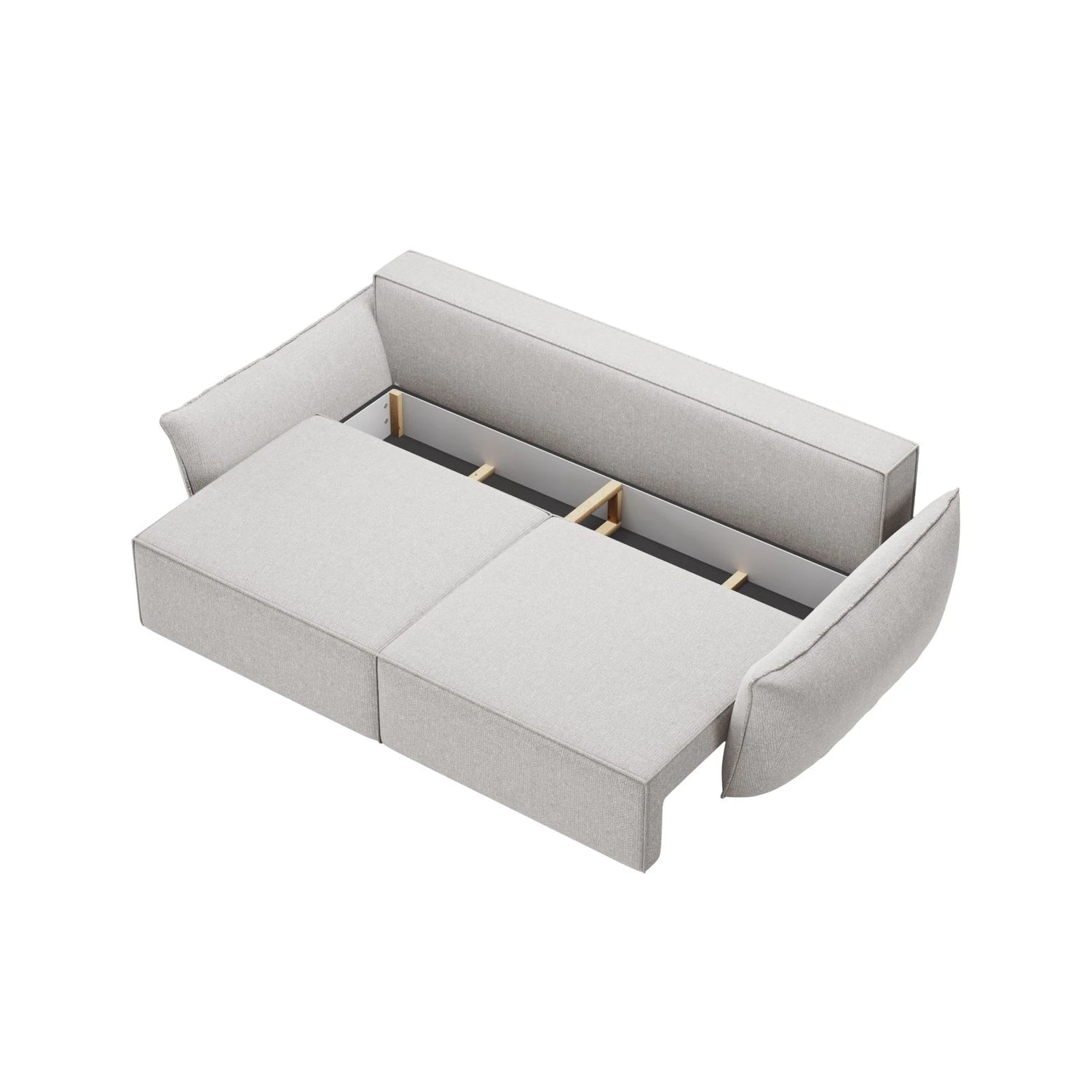 Kaelle 3-Sitzer Sofa mit Schlaffunktion, mit Bezug aus Chenille (Haga06) in Hellgrau, 244x97 cm – Bild 4