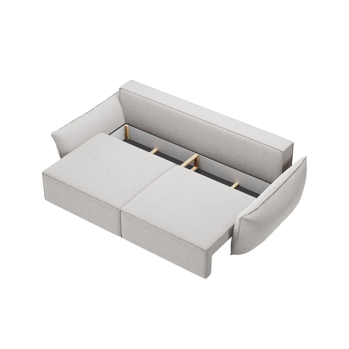 Kaelle 3-Sitzer Sofa mit Schlaffunktion, mit Bezug aus Chenille (Haga06) in Hellgrau, 244x97 cm – Bild 4