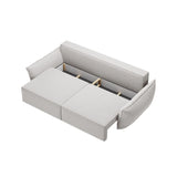 Kaelle 3-Sitzer Sofa mit Schlaffunktion, mit Bezug aus Chenille (Haga06) in Hellgrau, 244x97 cm – Bild 4