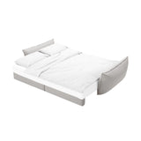 Kaelle 3-Sitzer Sofa mit Schlaffunktion, mit Bezug aus Chenille (Haga06) in Hellgrau, 244x97 cm – Bild 5