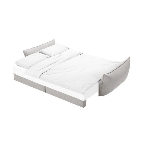 Kaelle 3-Sitzer Sofa mit Schlaffunktion, mit Bezug aus Chenille (Haga06) in Hellgrau, 244x97 cm – Bild 5