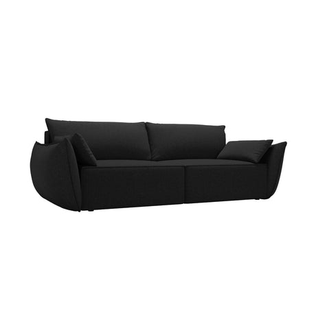 Kaelle 3-Sitzer Sofa mit Schlaffunktion, mit Bezug aus Chenille (Haga19) in Schwarz, 244x97 cm – Bild 3