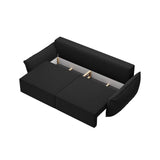 Kaelle 3-Sitzer Sofa mit Schlaffunktion, mit Bezug aus Chenille (Haga19) in Schwarz, 244x97 cm – Bild 4