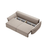 Kaelle 3-Sitzer Sofa mit Schlaffunktion, mit Bezug aus Chenille (Haga30) in Beige, 244x97 cm – Bild 4