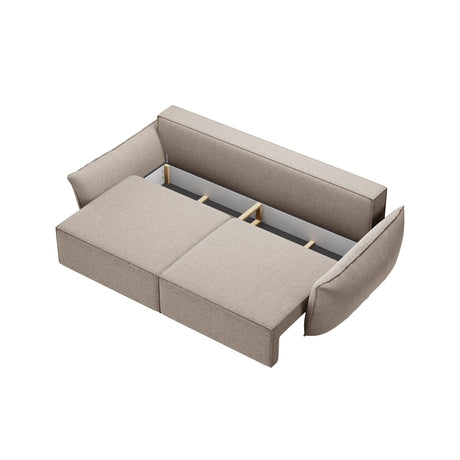 Kaelle 3-Sitzer Sofa mit Schlaffunktion, mit Bezug aus Chenille (Haga30) in Beige, 244x97 cm – Bild 4