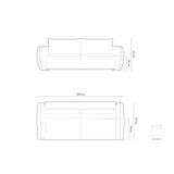 Kaelle 3-Sitzer Sofa mit Schlaffunktion, mit Bezug aus Chenille (Haga44) in Terrakotta, 244x97 cm – Bild 2