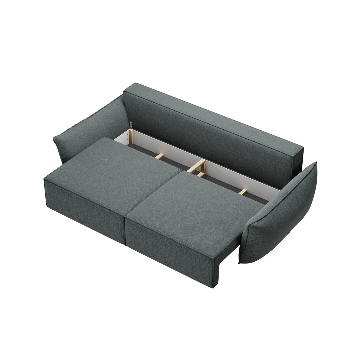 Kaelle 3-Sitzer Sofa mit Schlaffunktion, mit Bezug aus Chenille (Haga78) in Petrol, 244x97 cm – Bild 4